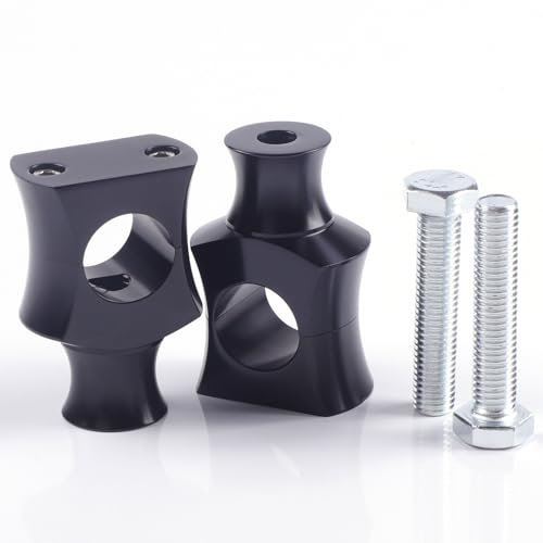 Fuworance 1 25mm Motorbike Handlebar Riser Motorcycle Handlebar Mount Clamp Lifter Universal Handle Bar Mounting Clamp Lifter Handlebar Holder Vertical Chrome Billet Bolt Black