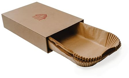 BakeBarn 9x13 Parchment Paper (50 sheets), Pre Formed Fits Any 9 x 13 inch Pan, Plastic Free Packaging with Storage Box, Natural Unbleached Food Grade Non-Stick Liners, Designed in USA