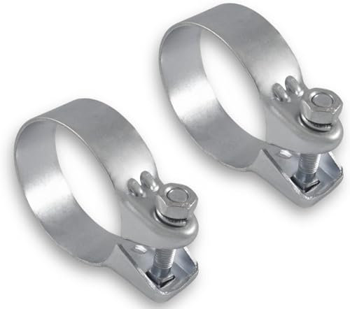 2 abrazaderas de banda ancha, diámetro de 37 – 82 mm, para tubo de escape, tractor galvanizado, 100,5 mm (99-101 mm)