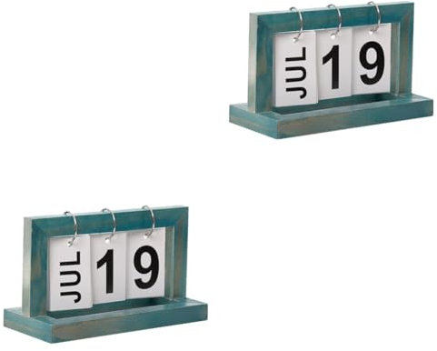 STOBOK Bürokalender 2st Kreativer Kalender Desktop-kalender Täglicher Tischkalender Kalenderblatt Umblättern Tischkalender Aus Holz Ewige Kalenderblöcke Büro Schmücken Nordisch Hölzern