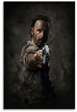 YBRAVO Rick Grimes Walking Dead Poster Poster Dekorative Malerei Leinwand Wandkunst Wohnzimmer Poster Schlafzimmer Malerei,Wandkunst Bilddruck Moderne Familienzimmer Dekor 08x12inch(20x30cm)