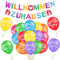 HOWAF Willkommen Zuhause Deko, Herzlich Willkommen Girlande Welcome Home Girlande Willkommen Zuhause Girlande Welcome Home Baby Herzlich Willkommen Luftballons für Welcome Home Decor Welcome Home Deko