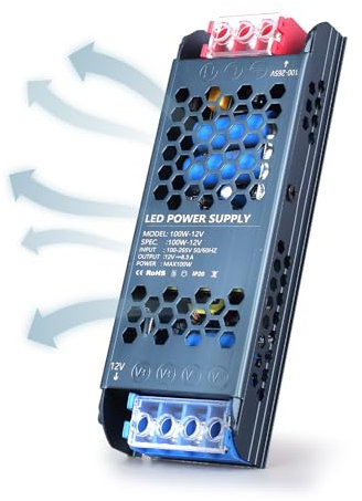 YOODI 12V Netzteil, 100W Trafo 230V auf 12V LED, LED Trafo Schnelle Wärmeableitung, LED Treiber Schaltnetzteil 8.3A, Konstantspannung Niedervolttrafo für LED Lampen