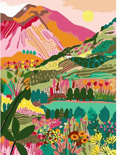 AIRDEA Campagne Peinture Numero Adulte, DIY Kit Activité Manuelle Peinture Acrylique, Peinture par Numero Adulte avec Pinceaux et Acryliques pour la Décoration Maison 30x40 cm (Pas de Cadre)