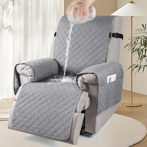 Sesselschoner für Relaxsessel, Sesselschoner Sesselauflage mit Taschen Anti-Rutsch Antifouling 1 Sitzer Sesselbezug für Relaxsessel Sesselschutz Haustieren für Zuhause mit Kindern und Haustieren Hund