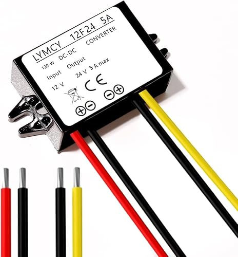 12v to 24v Step up Converter, DC Boost Converter 5A 120W Transformer with Fuse IP67, DC/DC Converter for Golf Cart LED Light Motor Truck Vehicle Boat More.