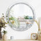 Crush Diamant Hängende Wand Spiegel Kristall Rahmenlose Spiegel für Wand Runde geformte Silber Spiegel Decorative Wall Decor Mirror for Home Hallway Bathroom Bedroom 40x40cm