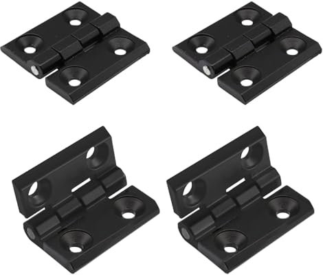 4er Scharniere Klappbar 40x40x5 mm Schwarz, Türscharniere, Einstellbar um 270 Grad, Klavierband Scharnieren, Verbinder Scharnier für Industrie, Schränke, Scharnierband Scharnier für Außen Innentüren