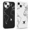 Foonary 2 Stück Handyhülle für iPhone 15 6,1 Hülle Travel Flugzeug Schwarz Muster Design Aesthetic Muster Mädchen Case Cover Weich Silikon TPU Stoßfest Schutzhülle für iPhone 15