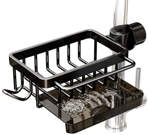 Shenrongtong Wasserhahn-Organizer für Küchenspüle, Wasserhahn-Organizer über der Spüle | Küchen-Organizer über dem Waschbecken, Wasserhahn-Schwammhalter - An der Wasserwanne befestigtes