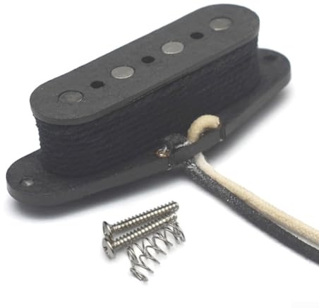 Single Coil Tonabnehmer, Metall 4-Saiten Bass Single Coil Pickup Alnico 5 Magnet für TL Bass Mandoline, 62,6 x 22,2 mm, schwarz