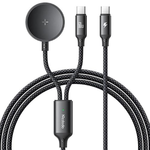 Caricabatterie 2 in 1 compatibile con Samsung Galaxy Watch 7/Ultra/6/6 Classic/5/5 Pro/4/4 Classic/3/Active 2/Active 1 Galaxy Magnetic USB C Cavo di ricarica 1,2 m