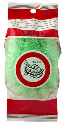 Kamenoko Tawashi Kasen Scrubber - for Cleaning Kitchen, Bath, and Shoes - Green - Made in Japan