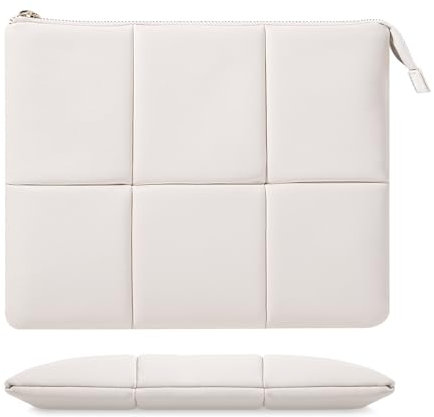 MoKo 13.3-14 Zoll Puffy Laptop Hülle passend für MacBook Air 13'' M3 2024/2020/2019, MacBook Pro 14'' M3 2024/2023, MacBook Pro 13 M2/M1, Beige