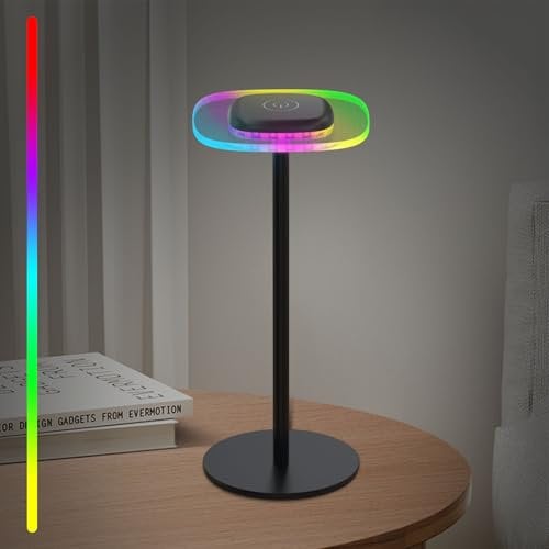 ERAY Small Cordless Table Lamp with RGB Mode|Warm Mode|Memory Function, Rechargeable Restaurant Bar Coffee Desk Light, Dimmable Battery Operated Lamp Touch Night Light for Bedroom Dining Patio Party