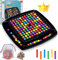 120PCS Intellectual Chessboard - Dual Duel,Strategy Board Games Chess Board Rainbow Ball,Fun Table Top Strategy Game,Strategy Board Games Chess Board for Kids & Adults (A)