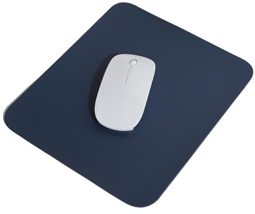 Yphzmtz Mauspad, Mauspad aus Kunstleder, 22x22cm, wasserfest und schmutzabweisend, verdickte Ausführung, rutschfeste Unterseite (Dunkelblau)