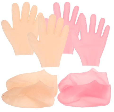SHERCHPRY Silikon Fuß Und Handmaske Satz Elastische Feuchtigkeitssocken Gegen Trockene Rissige Haut Wiederverwendbar Für Fuß Und Handpflege Zu Hause Und Spa