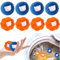 Anti Poil Machine à Laver, 8 Pièces Attrape Poils Machine a Laver, Enleve Poil Animaux Réutilisable, Balle de Lavage, Boule Anti Poils Machine a Laver pour Vêtements et la Literie (Bleu + orange)