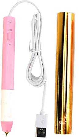 BDJXOZYH Set di penne riscaldate a caldo alimentate tramite USB, 1,5 mm, in carta, pelle, rosa, 14,6 cm