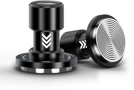IKAPE 58,35 mm V6 Impact Espresso Tamper mit akustischer Rückmeldung, austauschbaren Federn (15 lb/30 lb), Flacher Espresso Tamper mit Dreifachfedersystem, passend für 58-mm-Siebträger