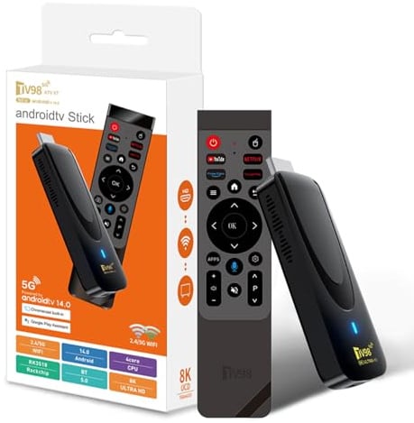 Android 14 bluetoothTV Stick, 2025 Largest 8K Streaming TV Stick,RAM 2GB ROM 16GB Dual WiFi 2.4G/5.8G 10K HDR 10+ Streaming Media Player
