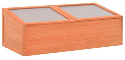 kithwjll Serra in legno da 100 x 50 x 34 cm, con robusto legno e policarbonato, casetta per piante impermeabile per erbe, verdure, fiori, balcone, terrazza, ideale per la coltivazione e lo svernamento