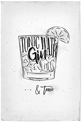 artboxONE Poster 30x20 cm Gin Schwarzweiß Gin Tonic Cocktail - Bild Cocktail Background bar