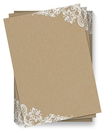 100 x Briefpapier Motivpapier DIN A4 Beidseitig Vollflächig - Kraftpapier Look