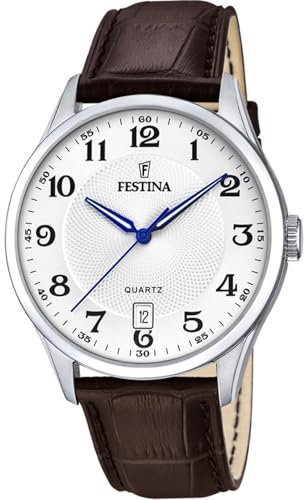 Festina Herren Analog Quarz Uhr mit Leder Armband F20426/1