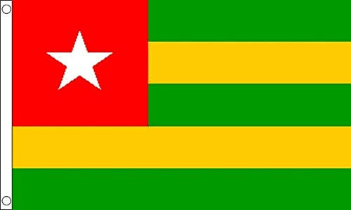 FlagSuperstore© Togo-Flagge, klein, 90 x 60 cm, 100 % Polyester, mit Ösen, Banner