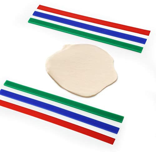 GWHOLE 6pz Strisce Mattarello Regolabile Con Spessori Silicone, Set Di Guide Per Impasto Antiscivolo Antiaderente Biscotti 3 Altezza Distanziatori Professionale Pasticceria Pizza (2, 4, 6 mm)