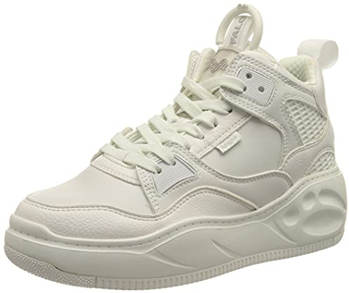 Buffalo Damen Flat Mid Sneaker, Weiß, 38 EU