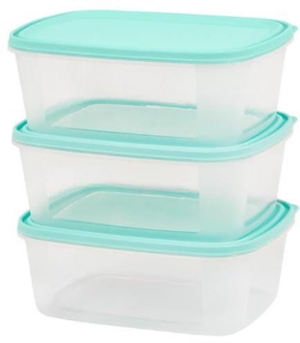 Wham Everyday Food Box & Lid 2Ltr Clear/Assorted (Pack 3)
