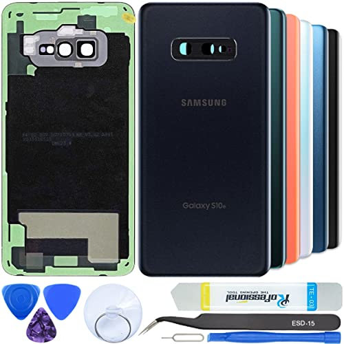 iStable Akkudeckel Set für Samsung Galaxy S10e SM-G970 Rückseite Glas mit Kamera Linse Deckel Backcover -Original Schwarz