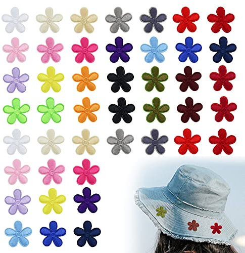 44 Stück Applikationen Patches Bügeln, Blumen Aufnäher Bügelflicken, Aufnäher Blumen Bestickte, für Erwachsene und Kinder, Applique Flicken Jeans DIY Kleidung Patches