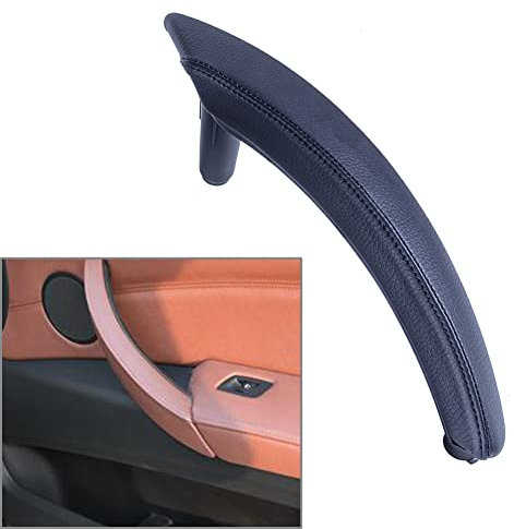 Three T FSFY ABS-Leder-Türgriff-Außenabdeckung, Ersatz-Türverkleidung, schwarz, passend für BMW E70 X5 SAV (2007–2013), E71/E72 X6 SAV (2008–2014)