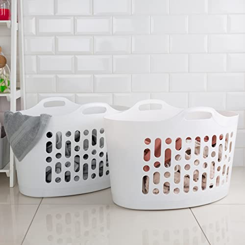 2 x Wham 50L Plastic Flexi Basket Ice White