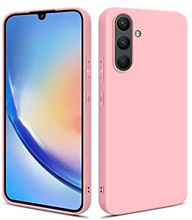 HSP Hülle für Samsung Galaxy A34 5G [Staubabweisend] Handyhülle | Premium TPU Silikon Case Schutzhülle | Kratzfest Stoßfest Fallschutz | Kameraschutz Displayschutz | Passgenau Dünn Matt | Rosa