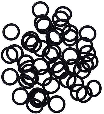 Barabesty 50 x Nitrilkautschuk O Ring schwarz 11 mm x 15 mm x 2 mm Unterlegscheibe Versiegelungsbeutel Gummituellen