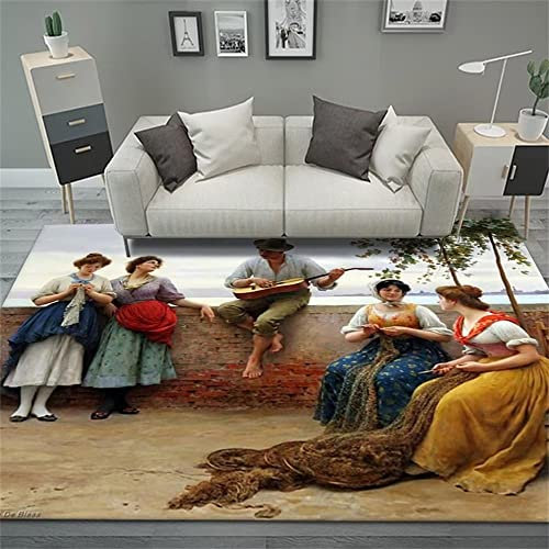 RUGMRZ Teppich Selber Machen 90x190cm Kunst Designer Teppich verschleiß fest, rutsch fest, weich und anpassbar Webteppich