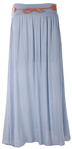 FASHION YOU WANT Damen Sommer Rock Größe 36/38 bis Größe 48/50 Langer Maxirock Strandrock UMG Sommerock lang Amber Boho Retro Maxirock