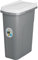 Home Centre Plastic Lift Top Lid Waste Bin Kitchen School 15 Litre White-Grey Slim Recycling General Trash & Storage Recycled Rubbish Organiser Container Dustbin Sturdy Quality Made in Italy
