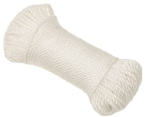 ZEYUAN Arbeitsseil, Bushcraft Ausrüstung, Bootsseil, Camping Ausrüstung, Paracord, Schaukel Seil, Zeltleine, Allzweckseil, Fahnenseil, Weiß 8 mm 50 m Polypropylen