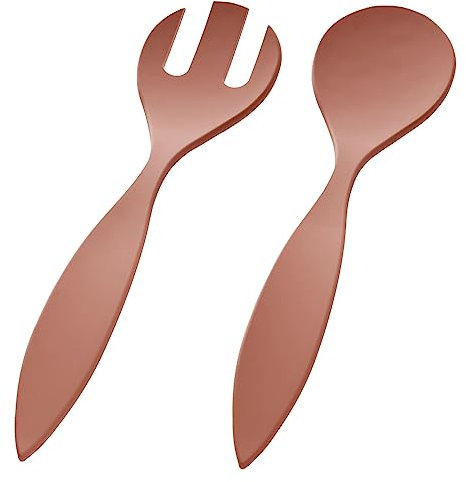 Magu Natur-Design Salatbesteck Rot ca. 26 cm aus einem Polymer aus natürlichen Materialien Salatlöffel Salatgabel