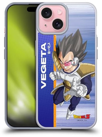 Head Case Designs Officially Licensed Dragon Ball Z Vegeta Saiyan Arc Characters Gel Case [Military Grade Protection] Compatible with Apple iPhone 15 and Compatible with MagSafe