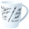 Kaffeetasse mit diversen Instrumenten und musikalischen Motiven (Blockflöte), 280 ml