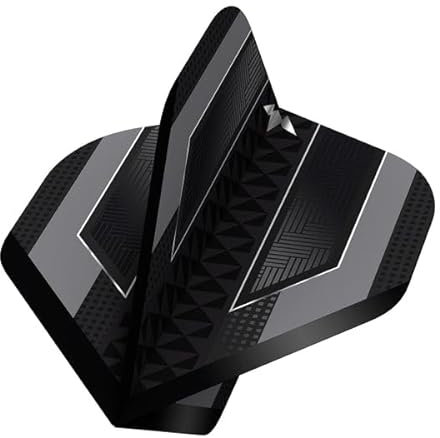 THOR-SPORTS Mission Darts Flights Temple Standard Nr. 2, extra stark, 100 Mikron, Spot, UV, Grau, 5 Sets mit je 3 Flights (5 x F3358)