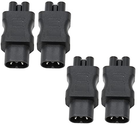 4 Stück IEC320 C8 auf IEC320 C5 Netzkabel-Adapter, C8 auf C5 Konverter, Universeller 10 A 250 V Konverter für Laptop-Netzteil, USV-Server