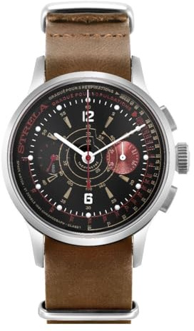 Strela Herren Armbanduhr mit Sea-Gull ST1901 Uhrwerk Chronograph Handaufzug Medizinische Doctors Watch mit Puls und Atemmesser